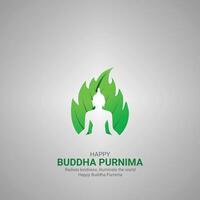 Lycklig buddha purnima dag. buddha purnima dag kreativ annonser design Maj 23. , 3d illustration. vektor