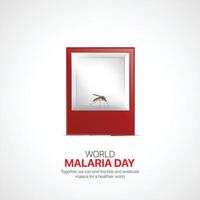 Welt Malaria Tag. Welt Malaria Tag kreativ Anzeigen Design April 25. Sozial Medien Poster, , 3d Illustration. vektor