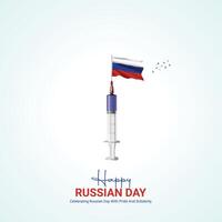 ryska oberoende dag. ryska oberoende dag kreativ annonser design, 12 juni. social media affisch, , 3d illustration. vektor