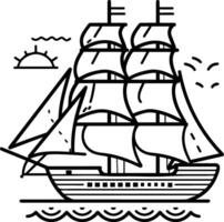 segelbåt ikon stil illustration vektor