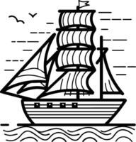 Segelboot Symbol Stil Illustration vektor