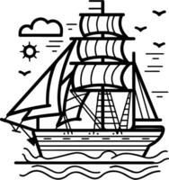 Segelboot Symbol Stil Illustration vektor