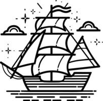 Segelboot Symbol Stil Illustration vektor