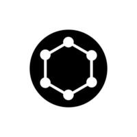 Molekül Symbol . Chemie Illustration unterzeichnen. wissenschaftlich Symbol. chemisch Fesseln Logo. vektor