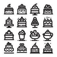 Kuchen-Icon-Set vektor