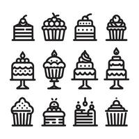 Kuchen-Icon-Set vektor