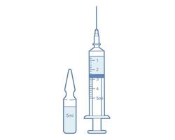 medicinsk spruta med ampull. vektor