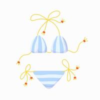 Badeanzug Bikini Illustration im eben Stil. Sommer- Design Elemente. vektor