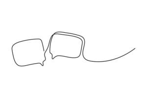 ett linje meddelande bubbla på en vit bakgrund. konversation element av ett konstnärlig meddelande. kommunikation moln, tom dialog text propert design vektor