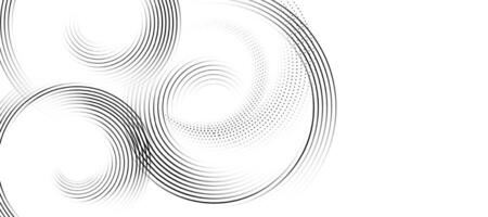 abstrakt Weiß Hintergrund mit schwarz Kreis Ringe. Digital Zukunft Technologie Konzept vektor