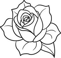ein Rose Blume Gliederung Kunst vektor