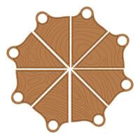 tömma trä- skärande styrelse dividerat in i trianglar i de form av ost skivor pizza platt stil vektor