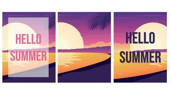 Sommer- Hintergrund mit Palme. Sommer- Poster Illustration. Sommer- Aussicht Poster. Hallo Sommer- Banner vektor