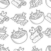 nahtlos Indonesien traditionell Essen Muster Illustration vektor
