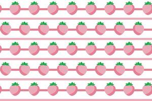 Illustration Muster, abstrakt von Erdbeere Obst mit Rosa Linie auf Weiß Hintergrund. vektor