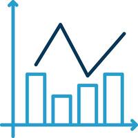 bar Diagram linje blå två Färg ikon vektor