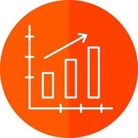 bar Diagram linje gul vit ikon vektor