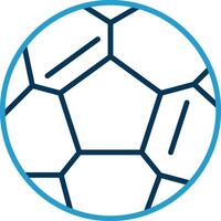 Fußball Linie Blau zwei Farbe Symbol vektor