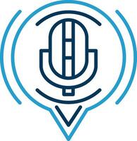 Mikrofon Linie Blau zwei Farbe Symbol vektor
