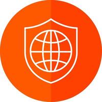 global Sicherheit Linie rot Kreis Symbol vektor