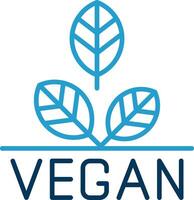 vegan Linie Blau zwei Farbe Symbol vektor