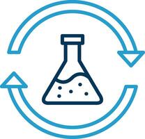 Chemikalien Linie Blau zwei Farbe Symbol vektor