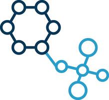 Moleküle Linie Blau zwei Farbe Symbol vektor