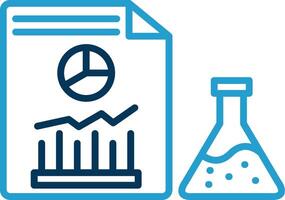 chemisch Analyse Linie Blau zwei Farbe Symbol vektor