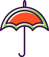 Regenschirm gefüllt Design Symbol vektor