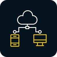 Wolke Computing Linie rot Kreis Symbol vektor