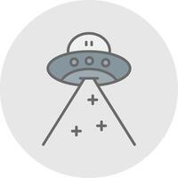 UFO Linie gefüllt Licht Symbol vektor