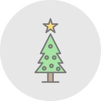 Weihnachten Baum Linie gefüllt Licht Symbol vektor