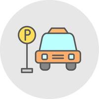 Parkplatz Bereich Linie gefüllt Licht Symbol vektor