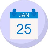 januari platt bubbla ikon vektor