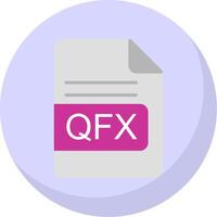 qfx fil formatera platt bubbla ikon vektor