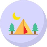 camping zon platt bubbla ikon vektor