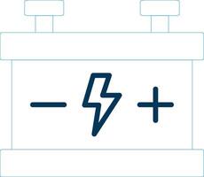 Auto Batterie Linie Blau zwei Farbe Symbol vektor