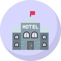 hotell platt bubbla ikon vektor