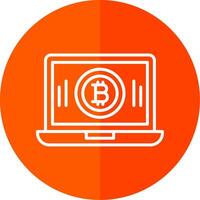 Bitcoin Bergbau Linie Gelb Weiß Symbol vektor