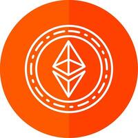 ethereum mynt linje gul vit ikon vektor