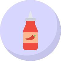 ketchup platt bubbla ikon vektor