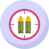 ammunition platt bubbla ikon vektor