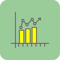 bar Diagram fylld gul ikon vektor