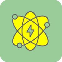 atom- energi fylld gul ikon vektor
