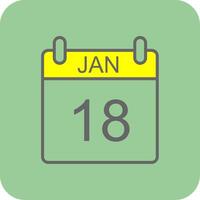 Januar Glyphe Gradient Ecke Symbol vektor