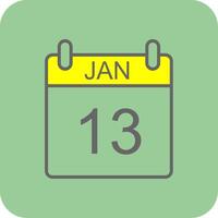 Januar Glyphe Gradient Ecke Symbol vektor