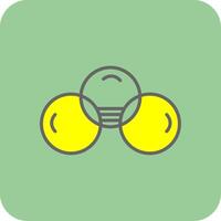 überlappend Kreise gefüllt Gelb Symbol vektor