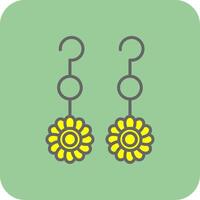 Ohrringe gefüllt Gelb Symbol vektor