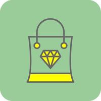 Einkaufen Tasche gefüllt Gelb Symbol vektor