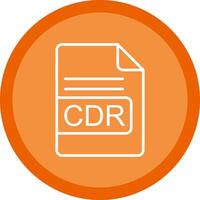 CDR fil formatera linje mång cirkel ikon vektor